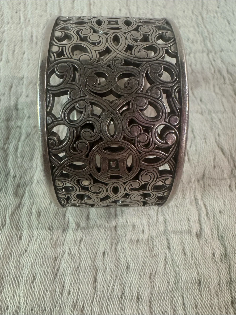 Brighton Genoa Silver Filigree Statement Cuff Bracelet